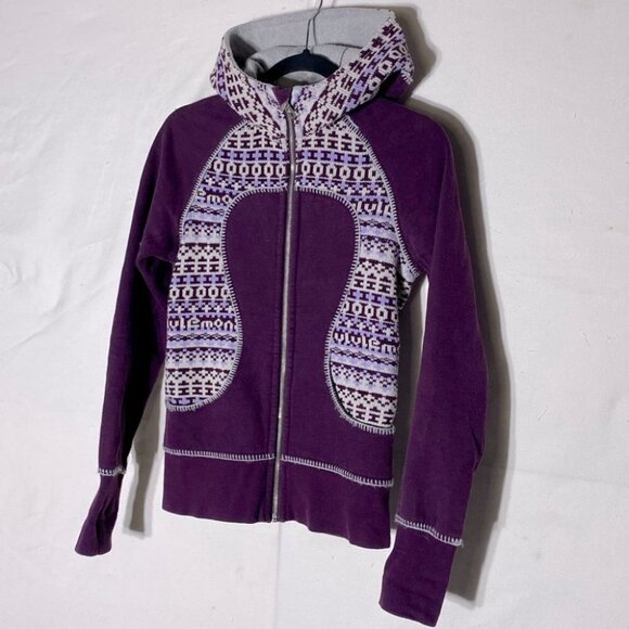 Lululemon Special Edition Purple Fair Isle Scuba Hoodie 4/XS - Picture 2 of 16